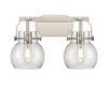 INNOVATIONS 423-2W-SN-G410-6SDY Pilaster II Sphere 2 17 inch Bath Vanity Light Satin Nickel