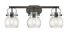 INNOVATIONS 423-3W-BK-G410-6SDY Pilaster II Sphere 3 27 inch Bath Vanity Light Matte Black