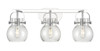 INNOVATIONS 423-3W-PC-G410-6SDY Pilaster II Sphere 3 27 inch Bath Vanity Light Polished Chrome