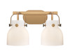 INNOVATIONS 423-2W-BB-G412-6WH Pilaster II Bell 2 17 inch Bath Vanity Light Brushed Brass