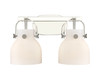 INNOVATIONS 423-2W-PN-G412-6WH Pilaster II Bell 2 17 inch Bath Vanity Light Polished Nickel