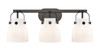 INNOVATIONS 423-3W-BK-G412-6WH Pilaster II Bell 3 27 inch Bath Vanity Light Matte Black