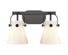 INNOVATIONS 423-2W-BK-G411-6WH Pilaster II Cone 2 17 inch Bath Vanity Light Matte Black