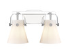 INNOVATIONS 423-2W-PC-G411-6WH Pilaster II Cone 2 17 inch Bath Vanity Light Polished Chrome