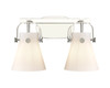 INNOVATIONS 423-2W-PN-G411-6WH Pilaster II Cone 2 17 inch Bath Vanity Light Polished Nickel