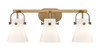 INNOVATIONS 423-3W-BB-G411-6WH Pilaster II Cone 3 27 inch Bath Vanity Light Brushed Brass