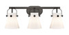 INNOVATIONS 423-3W-BK-G411-6WH Pilaster II Cone 3 27 inch Bath Vanity Light Matte Black