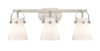 INNOVATIONS 423-3W-SN-G411-6WH Pilaster II Cone 3 27 inch Bath Vanity Light Satin Nickel