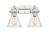 INNOVATIONS 411-2W-PN-G411-7CL Newton Cone 2 17 inch Bath Vanity Light Polished Nickel