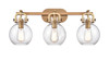INNOVATIONS 410-3W-BB-G410-7CL Newton Sphere 3 27 inch Bath Vanity Light Brushed Brass