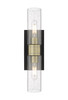INNOVATIONS 617-2W-BAB-G617-8SDY Boreas 2 18 inch Bath Vanity Light Black Antique Brass