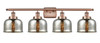 INNOVATIONS 916-4W-AC-G78-LED Large Bell 4 Light Bath Vanity Light part of the Ballston Collection Antique Copper