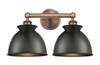 INNOVATIONS 616-2W-AC-M14-BK Adirondack 2 Light Bath Vanity Light part of the Edison Collection Antique Copper