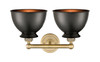 INNOVATIONS 616-2W-BB-M14-BK Adirondack 2 Light Bath Vanity Light part of the Edison Collection Brushed Brass