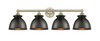 INNOVATIONS 616-4W-AB-M14-BK Adirondack 4 Light Bath Vanity Light part of the Edison Collection Antique Brass