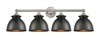 INNOVATIONS 616-4W-SN-M14-BK Adirondack 4 Light Bath Vanity Light part of the Edison Collection Brushed Satin Nickel