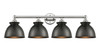 INNOVATIONS 616-4W-PN-M14-BK Adirondack 4 Light Bath Vanity Light part of the Edison Collection Polished Nickel