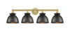 INNOVATIONS 616-4W-SG-M14-BK Adirondack 4 Light Bath Vanity Light part of the Edison Collection Satin Gold