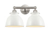 INNOVATIONS 616-2W-SN-M14-W Adirondack 2 Light Bath Vanity Light part of the Edison Collection Brushed Satin Nickel