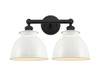 INNOVATIONS 616-2W-BK-M14-W Adirondack 2 Light Bath Vanity Light part of the Edison Collection Matte Black
