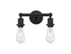 INNOVATIONS 616-2W-BK-M14-W Adirondack 2 Light Bath Vanity Light part of the Edison Collection Matte Black