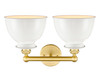 INNOVATIONS 616-2W-SG-M14-W Adirondack 2 Light Bath Vanity Light part of the Edison Collection Satin Gold