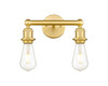 INNOVATIONS 616-2W-SG-M14-W Adirondack 2 Light Bath Vanity Light part of the Edison Collection Satin Gold