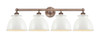 INNOVATIONS 616-4W-AC-M14-W Adirondack 4 Light Bath Vanity Light part of the Edison Collection Antique Copper