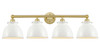 INNOVATIONS 616-4W-SG-M14-W Adirondack 4 Light Bath Vanity Light part of the Edison Collection Satin Gold