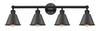 INNOVATIONS 616-4W-BK-M8-BK Smithfield 4 Light Bath Vanity Light part of the Ballston Collection Matte Black