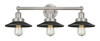 INNOVATIONS 616-3W-SN-M6-BK Railroad 3 Light Bath Vanity Light part of the Franklin Restoration Collection Brushed Satin Nickel