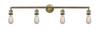 INNOVATIONS 215-AB-LED Bare Bulb 4 Light Bath Vanity Light part of the Franklin Restoration Collection Antique Brass