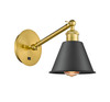 INNOVATIONS 317-1W-SG-M8-BK Smithfield 1 Light Sconce part of the Ballston Collection Satin Gold