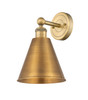 INNOVATIONS 616-1W-BB-MBC-8-BB Ballston Cone 1 8 inch Sconce Brushed Brass