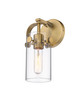 INNOVATIONS 423-1W-BB-G423-7CL Pilaster II Cylinder 1 4.5 inch Sconce Brushed Brass