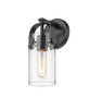 INNOVATIONS 423-1W-BK-G423-7CL Pilaster II Cylinder 1 4.5 inch Sconce Matte Black