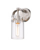 INNOVATIONS 423-1W-SN-G423-7CL Pilaster II Cylinder 1 4.5 inch Sconce Satin Nickel