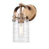 INNOVATIONS 423-1W-BB-G423-7DE Pilaster II Cylinder 1 4.5 inch Sconce Brushed Brass