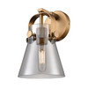 INNOVATIONS 423-1W-BB-G411-6SM Pilaster II Cone 1 6.5 inch Sconce Brushed Brass