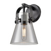 INNOVATIONS 423-1W-BK-G411-6SM Pilaster II Cone 1 6.5 inch Sconce Matte Black