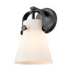 INNOVATIONS 423-1W-BK-G411-6WH Pilaster II Cone 1 6.5 inch Sconce Matte Black