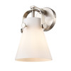INNOVATIONS 423-1W-SN-G411-6WH Pilaster II Cone 1 6.5 inch Sconce Satin Nickel