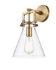 INNOVATIONS 411-1W-BB-G411-8CL Newton Cone 1 8 inch Sconce Brushed Brass