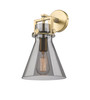 INNOVATIONS 411-1W-BB-G411-8SM Newton Cone 1 8 inch Sconce Brushed Brass