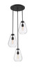 Z-LITE 488P8-3R-MB 3 Light Chandelier,Matte Black