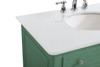 Elegant Kitchen and Bath VF12336VM-VW 36 inch Single Bathroom vanity in vintage mint with ivory white engineered marble