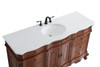 Elegant Kitchen and Bath VF10160TK-VW 60 inch Single Bathroom vanity in Teak with ivory white engineered marble