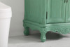 Elegant Kitchen and Bath VF-1008VM-VW 27 inch Single Bathroom vanity in vintage mint with ivory white engineered marble