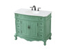 Elegant Kitchen and Bath VF10142VM-VW 42 inch Single Bathroom vanity in vintage mint with ivory white engineered marble