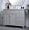 Elegant Kitchen and Bath VF12342GR-VW 42 inch Single Bathroom vanity in light grey with ivory white engineered marble